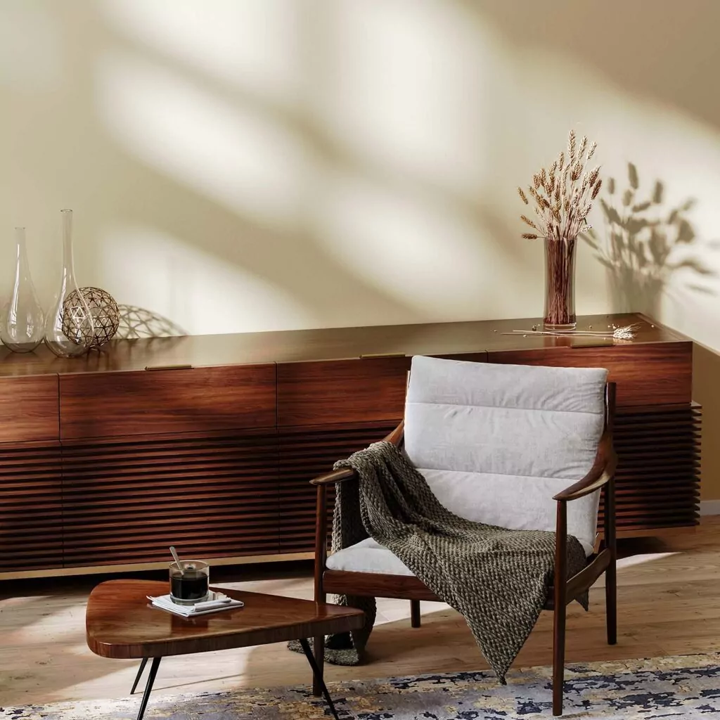 Iwastudio - Home - living room interior cozy armchair with coffee ta TWGVP6W